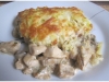 Курица с грибами, запечённая под картофельной шубой